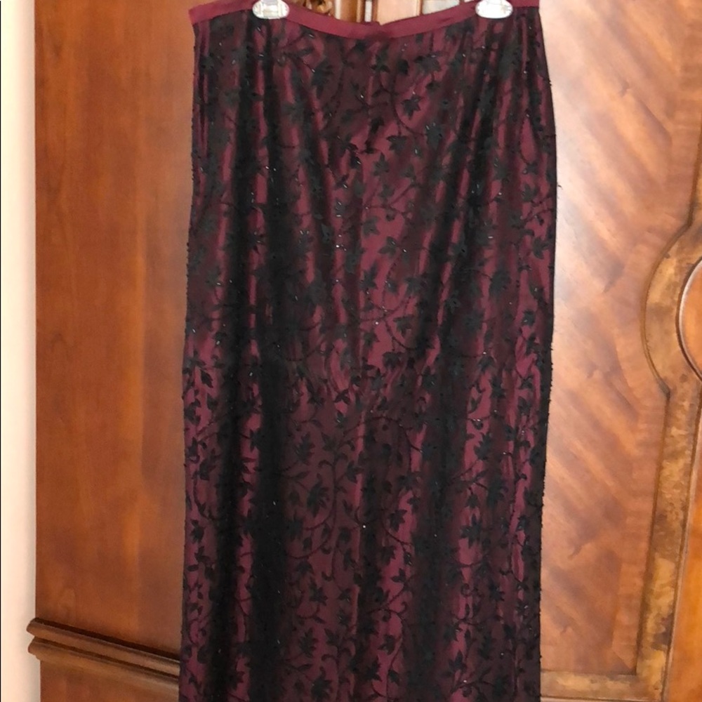 Beaded plum and black skirt